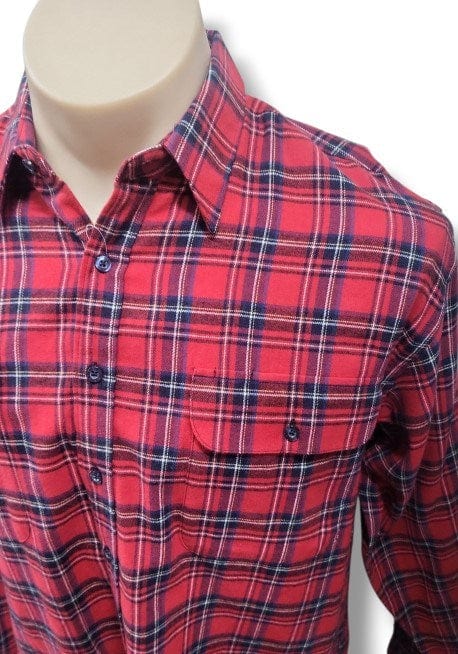 Bisley Mens Long Sleeve Flannel Full Button Check Shirt