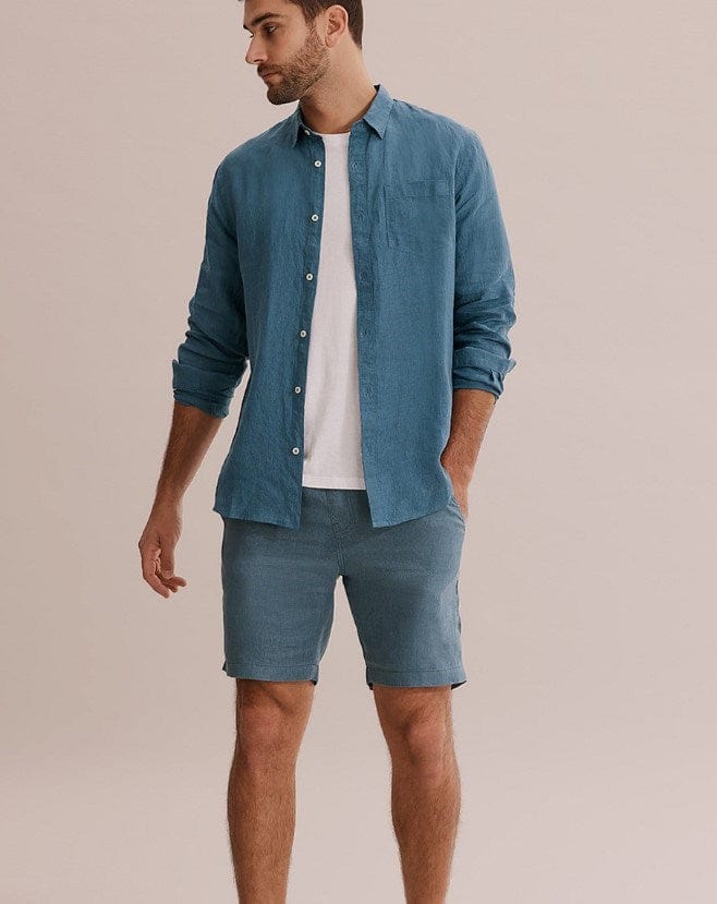 Load image into Gallery viewer, Country Road Mens Long Sleeve Organic Linen Shirt
