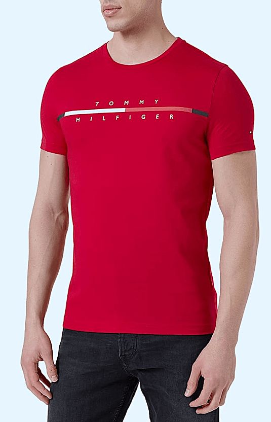 Tommy Hilfiger Mens Corp  Split Logo Tee