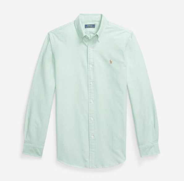 Load image into Gallery viewer, Polo Ralph Lauren Mens Custom Fit 100% Cotton Long Sleeve Woven Shirt - Emerald
