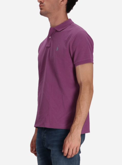 Load image into Gallery viewer, Polo Ralph Lauren Mens Custom Slim Fit 100% Cotton Knit Short Sleeve Shirt - Purple
