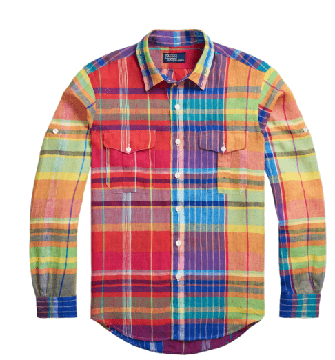 Load image into Gallery viewer, Polo Ralph Lauren Mens 100% Linen Classic Fit Woven Long Sleeve Shirt -Multi
