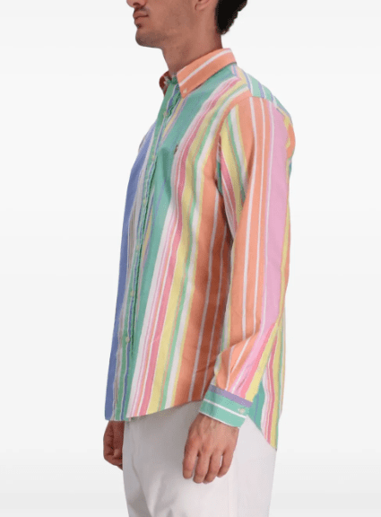 Load image into Gallery viewer, Polo Ralph Lauren Mens 100% Cotton Custom Fit Woven Long Sleeve Shirt - Green/Blue
