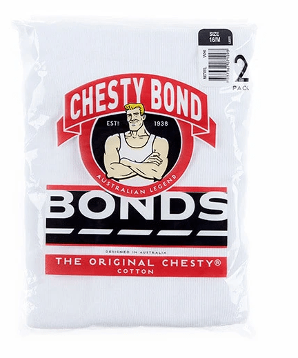 Bonds Mens 2 Pack Original Chesty Classic Fit Singlet