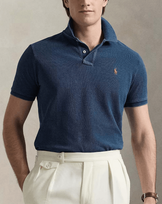 Polo Ralph Lauren Mens Custom Slim Fit Knit Shirt - Indigo