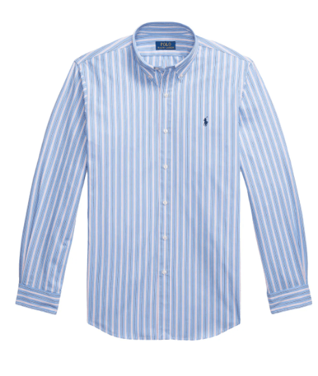 Polo Ralph Lauren Mens Custom Fit Woven Shirt -  Blue/Pink