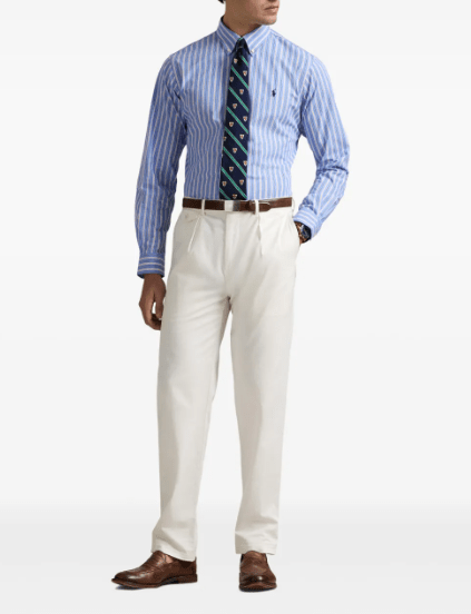 Load image into Gallery viewer, Polo Ralph Lauren Mens Custom Fit Woven Shirt -  Blue/Pink
