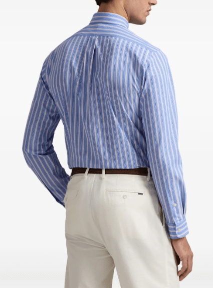 Polo Ralph Lauren Mens Custom Fit Woven Shirt -  Blue/Pink
