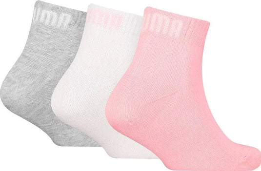 Puma Kids Plain Quarter 3 Pack Socks