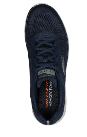 Skechers Mens Memory Foam Track Broader Runner - Navy