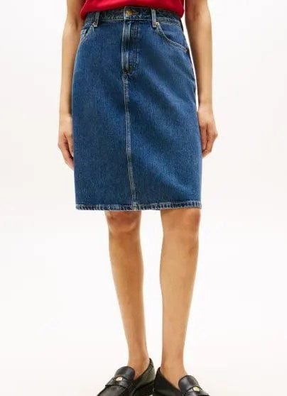 Load image into Gallery viewer, Tommy Hilfiger Womens Mid Rise Denim Straight Skirt
