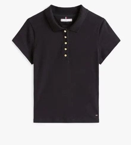 Load image into Gallery viewer, Tommy Hilfiger Womens Gold Tone Button Slim Fit Polo Shirt

