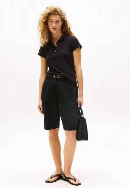 Load image into Gallery viewer, Tommy Hilfiger Womens Gold Tone Button Slim Fit Polo Shirt
