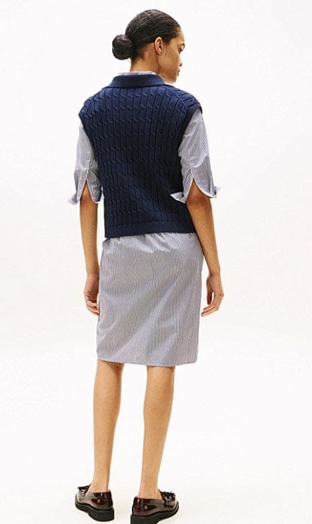 Tommy Hilfiger Womens Cable Polo Vest