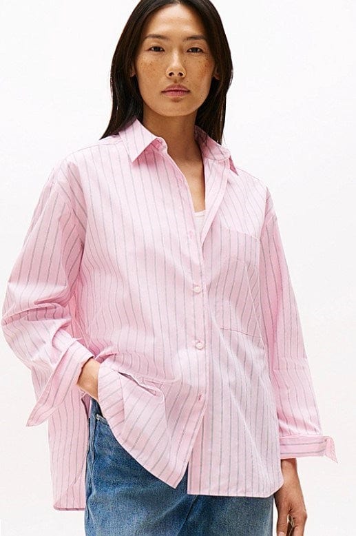 Load image into Gallery viewer, Tommy Hilfiger Womens Oversized Fit Adjustable Cuffs Poplin Shirt
