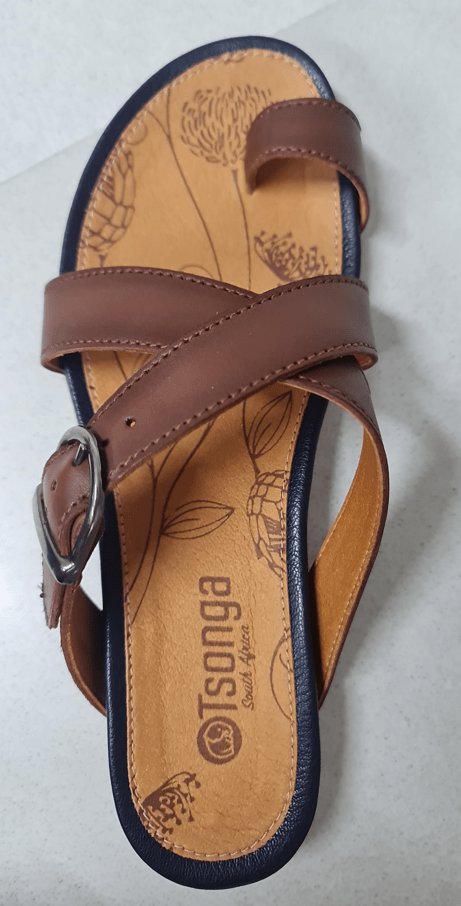 Load image into Gallery viewer, Tsonga Womens Bembezi Sandals - Sable/Marine
