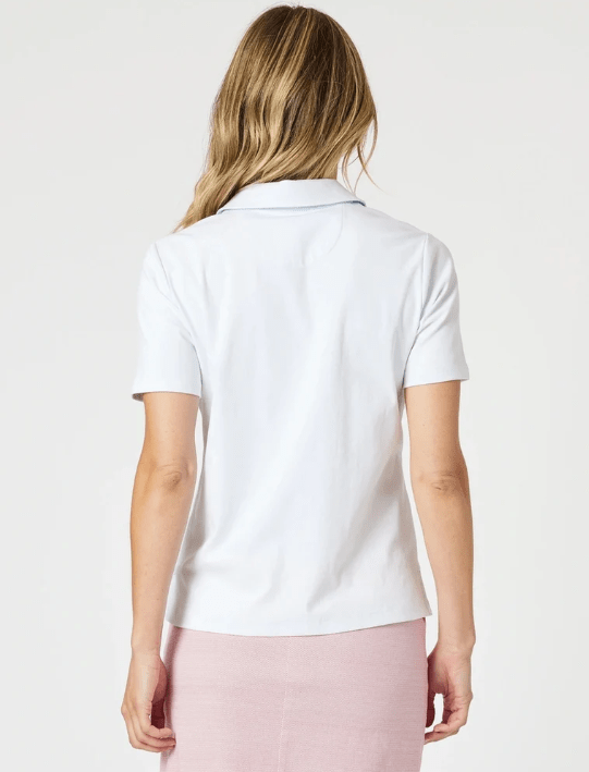 Load image into Gallery viewer, Gordon Smith Womens Classic Rib Polo - White
