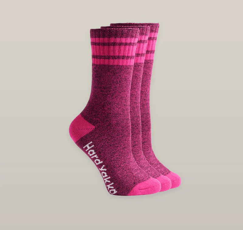 Load image into Gallery viewer, Hard Yakka Womens 3pk Bamboo Sock - Pink Marle
