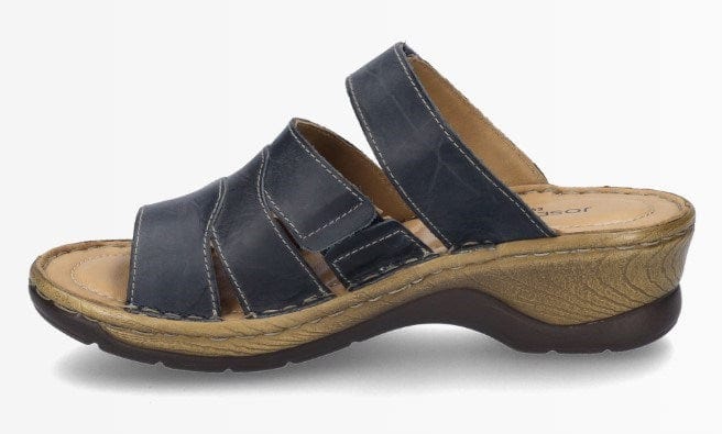Load image into Gallery viewer, Josef Seibel Womens Catalonia 49 Brandy Leather Sandals Capri Blue Shoes
