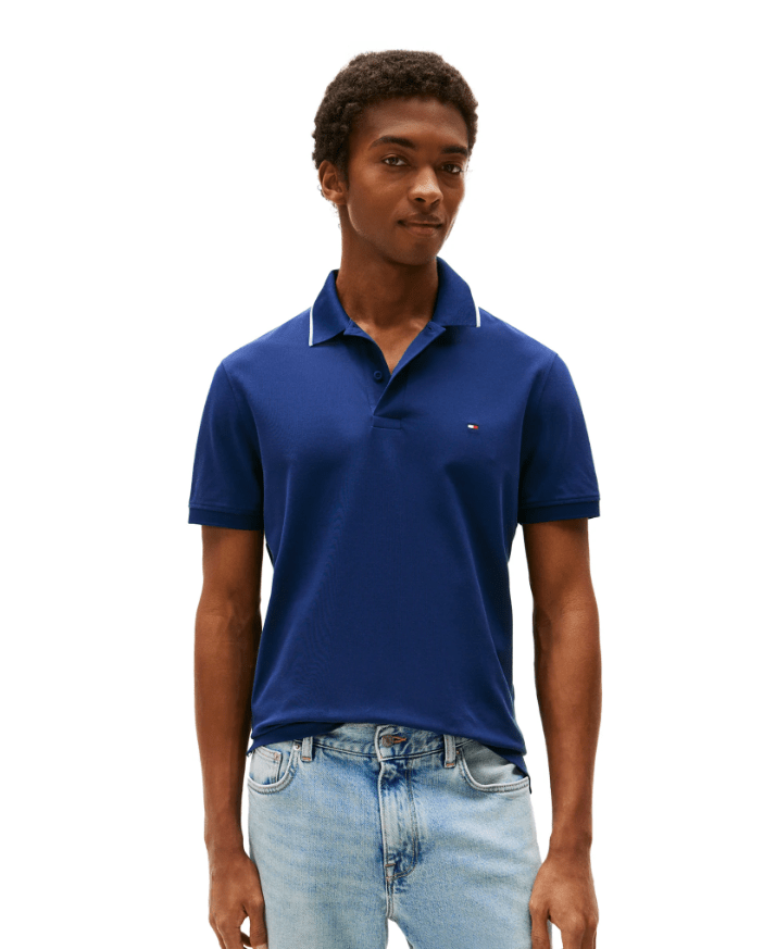 Load image into Gallery viewer, Tommy Hilfiger Mens Performance Tipped Regular Fit Polo - Preppy Navy
