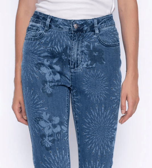 Picadilly Womens Frayed Hem Cropped Jeans