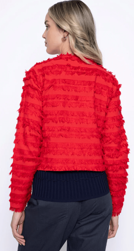 Load image into Gallery viewer, Picadilly Womens Collarless Fringed Jacket
