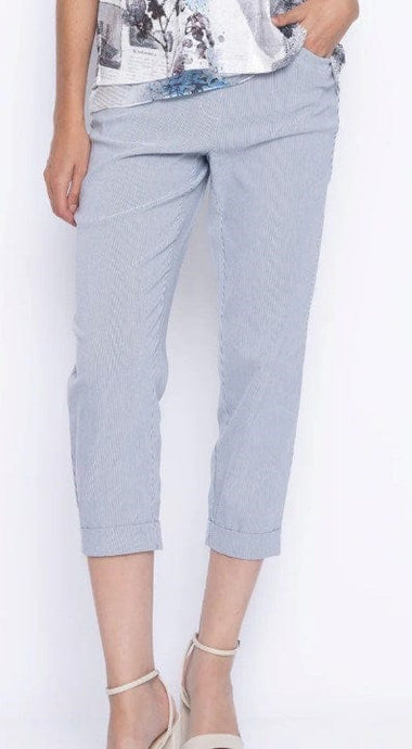 Picadilly Womens Small Stripe Bengaline Capri Pants