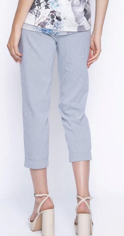 Picadilly Womens Small Stripe Bengaline Capri Pants