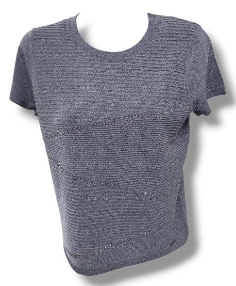 Load image into Gallery viewer, Picadilly Womens Textured Knitted Top With Rhinestones
