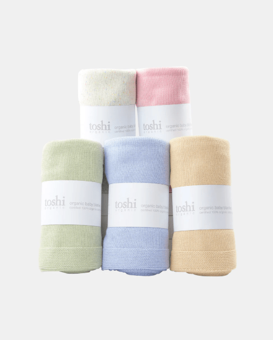 Load image into Gallery viewer, Toshi 100% Organic Cotton Baby Blanket - Sea Breeze
