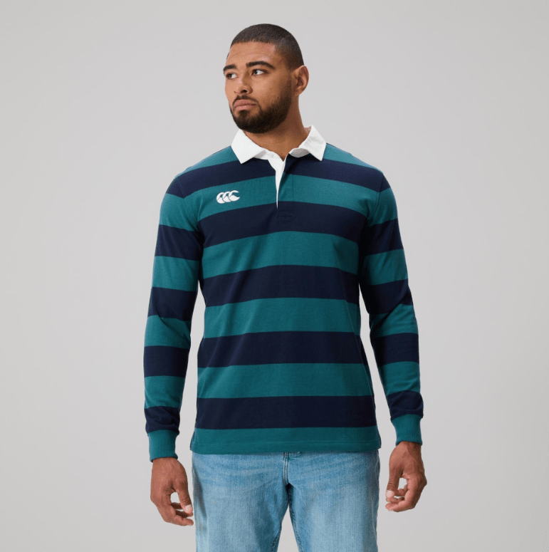 Load image into Gallery viewer, Canterbury Mens Yarn Dye Stripe Rugby AM - Balsam
