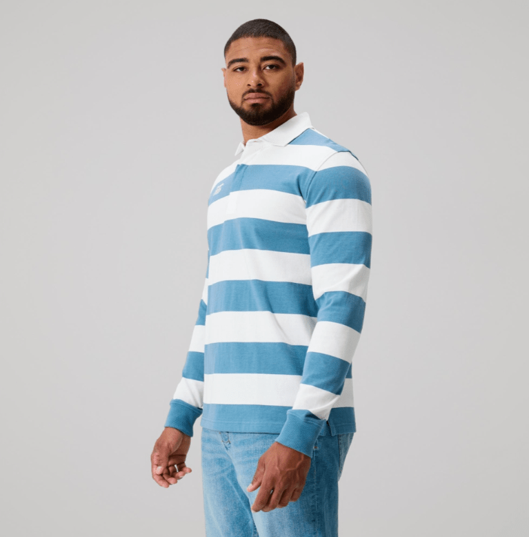 Load image into Gallery viewer, Canterbury Mens Yarn Dye Stripe Rugby AM - Provincial Blue
