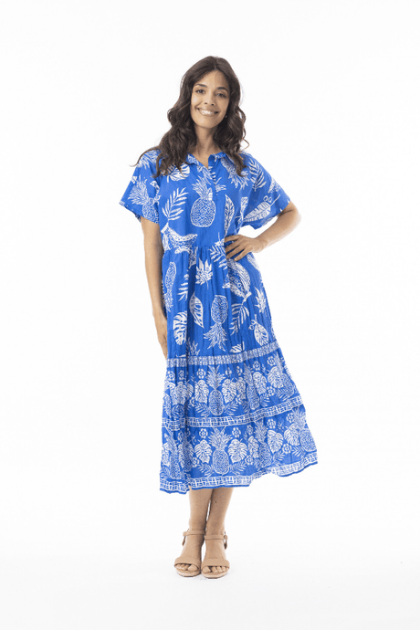 Orientique Womens Comodoro Layered Collar Dress