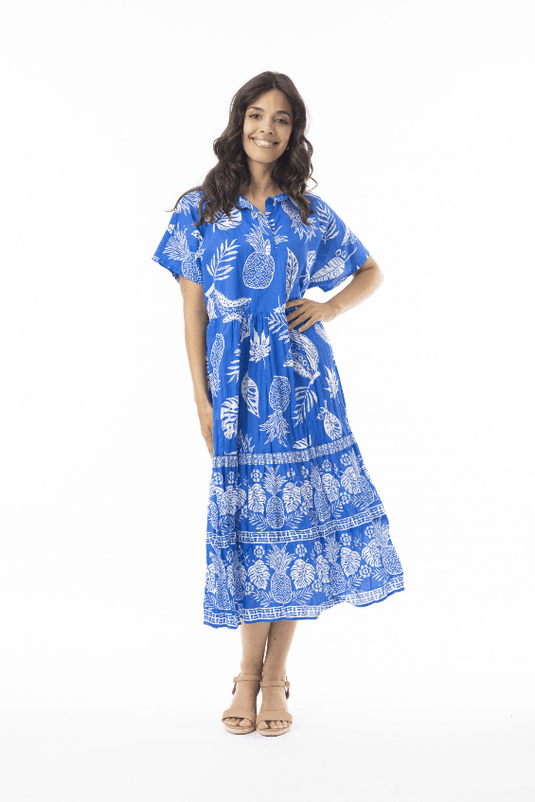 Orientique Womens Comodoro Layered Collar Dress
