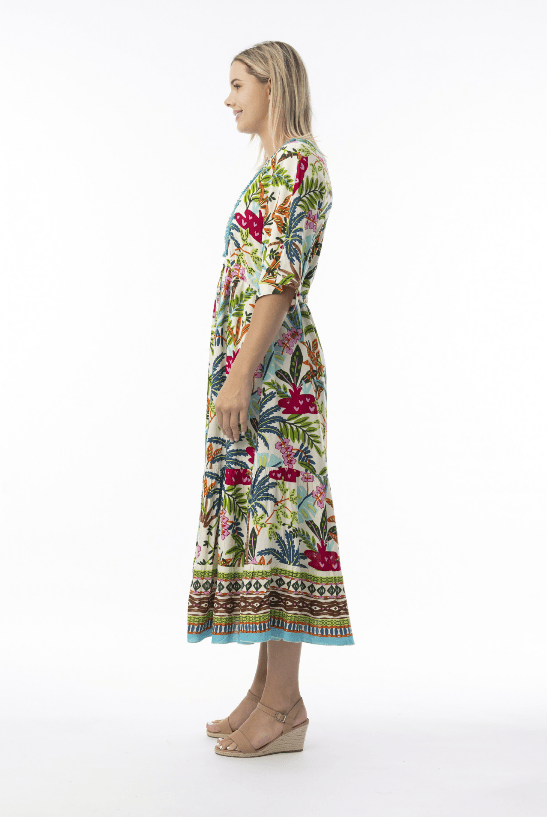 Load image into Gallery viewer, Orientique Womens Ovahe V-Trim Maxi Dress
