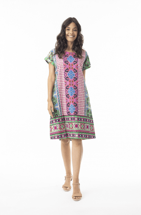Orientique Womens Sao Bento Reversible Short Sleeve Dress