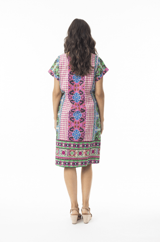 Orientique Womens Sao Bento Reversible Short Sleeve Dress