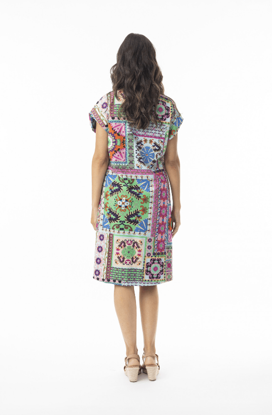 Load image into Gallery viewer, Orientique Womens Sao Bento Reversible Short Sleeve Dress
