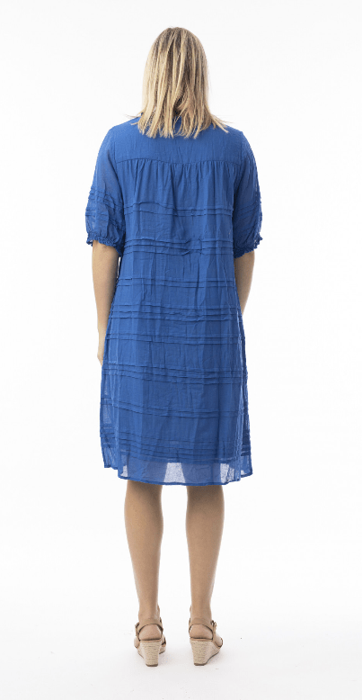 Orientique Womens Cotton Gauze Essentials Pleated Dress