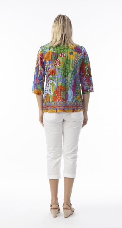 Orientique Womens Ipanema Frill Neck Top