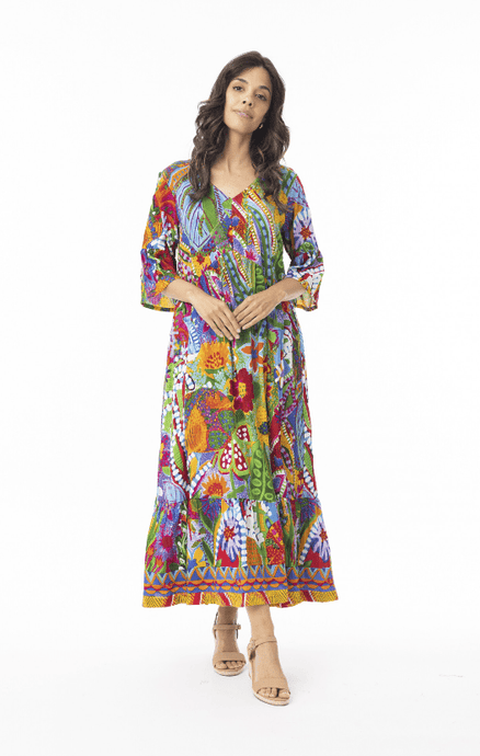 Orientique Womens Ipanema Midi Frill Hem Dress