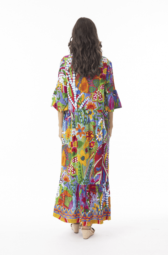 Orientique Womens Ipanema Midi Frill Hem Dress