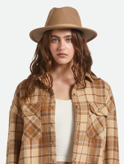 Brixton Messer Packable Fedora - Khaki