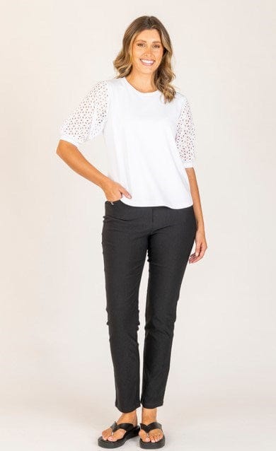 Maglia Womens Bonnie Broiderie Anglais Sleeve Top