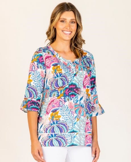 Callan Designs Womens Pintuck Top