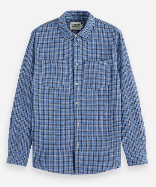 Scotch & Soda Mens Regular Fit Double Face Check Shirt