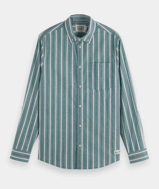 Scotch & Soda Mens Dobby Striped Shirt