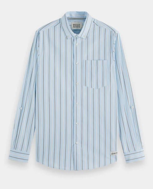 Scotch & Soda Mens Dobby Striped Shirt