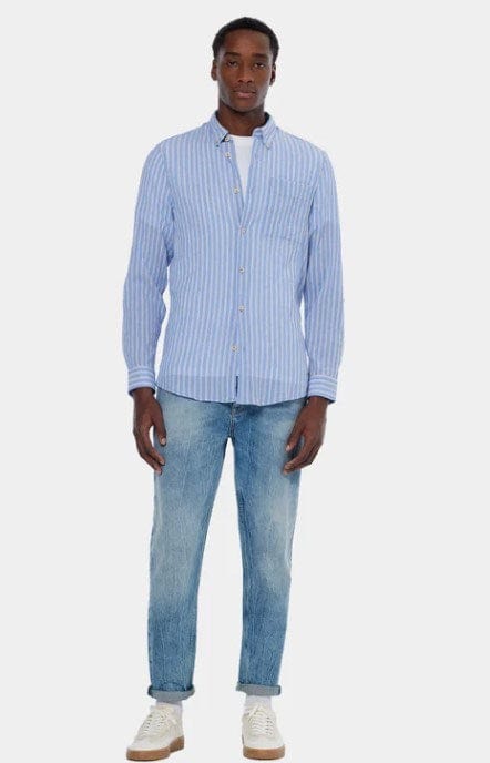 Load image into Gallery viewer, Scotch &amp; Soda Mens Regular Fit Crinkle Stripe Shirt

