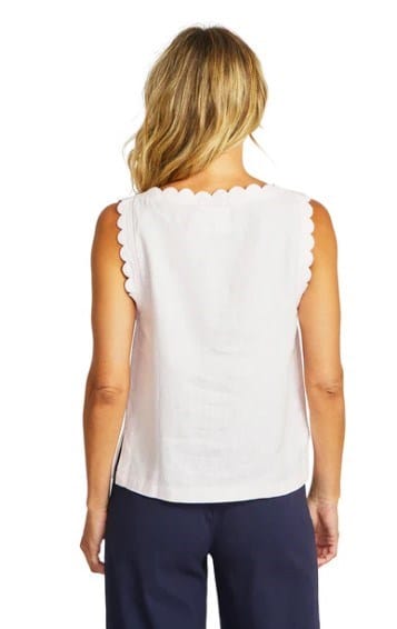 Load image into Gallery viewer, Pingpong Womens Lucy Linen Scallop Top
